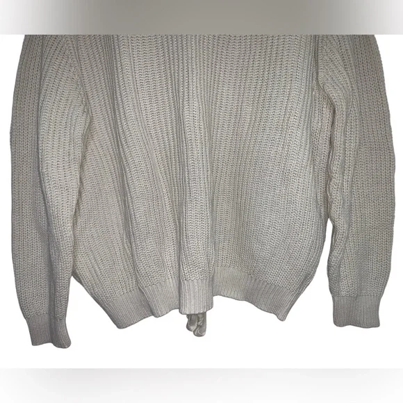 Forever 21 Lace Up V-Neck Sweater Chunky Knit Pullover Sweater Ivory color Sz S - Picture 9 of 10